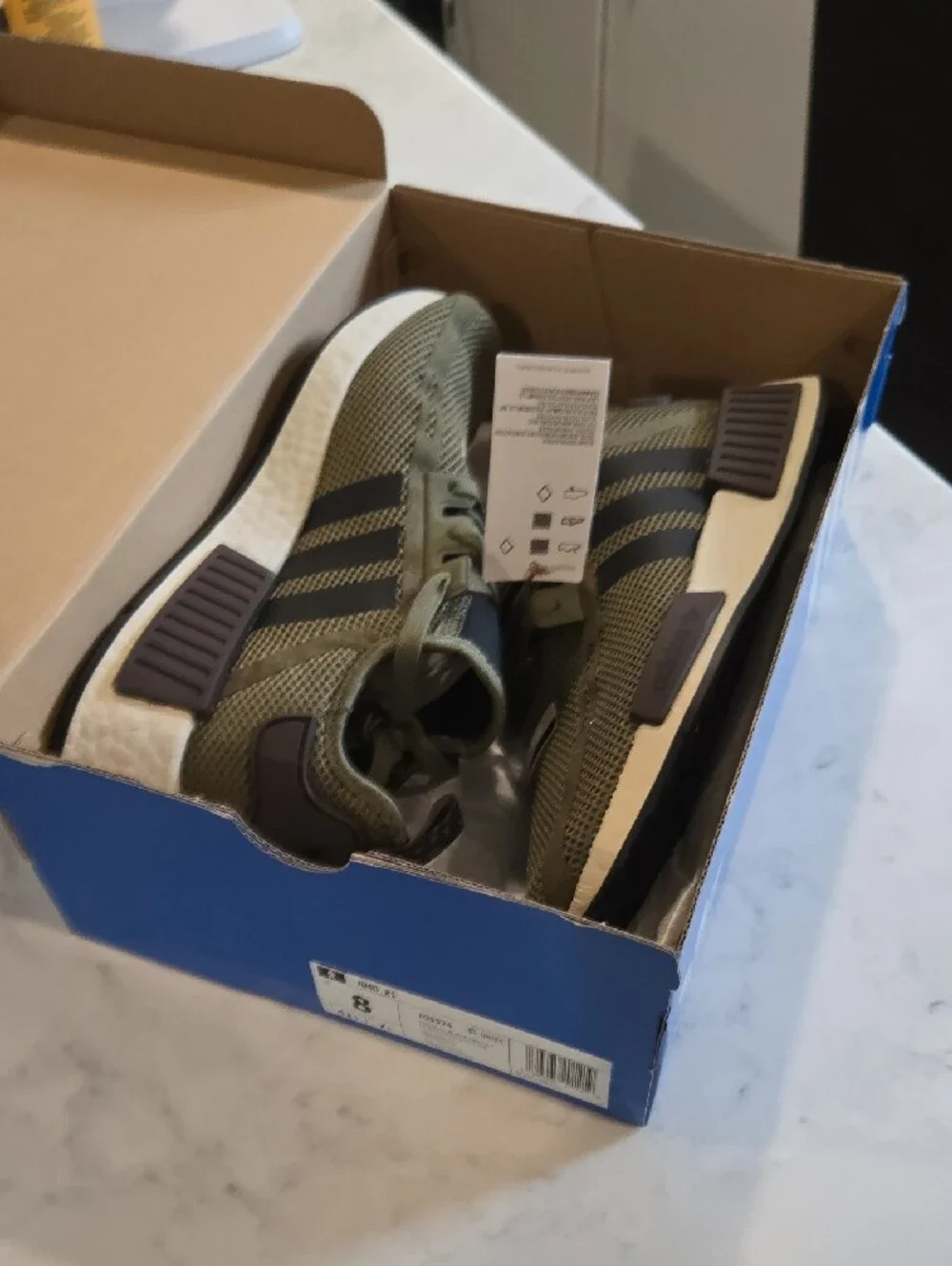 adidas Olive Green and Black NMD R1 Mesh Sneakers
